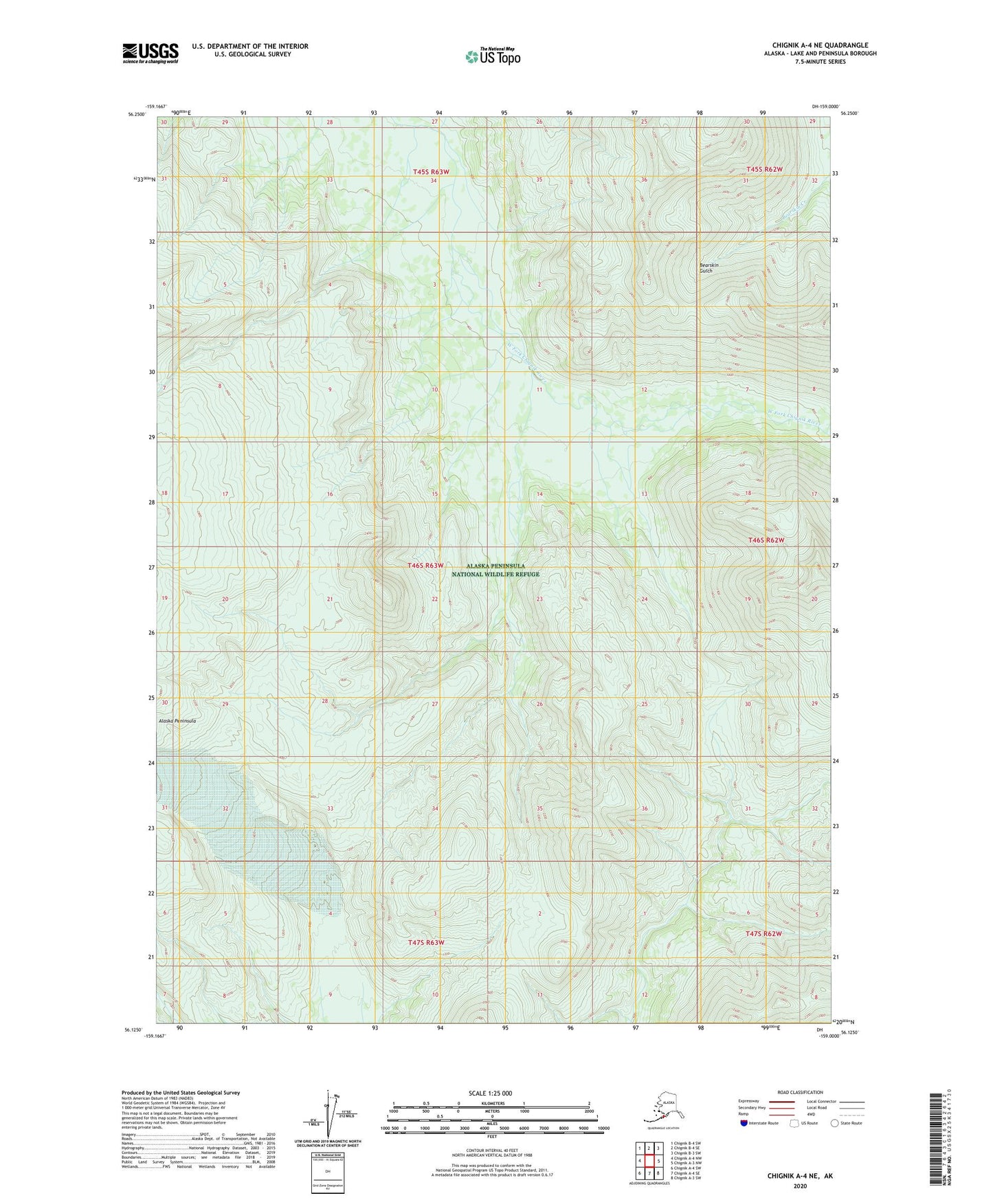 Chignik A-4 NE Alaska US Topo Map Image