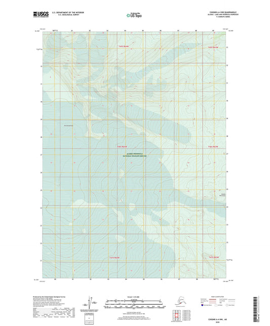 Chignik A-4 NW Alaska US Topo Map Image