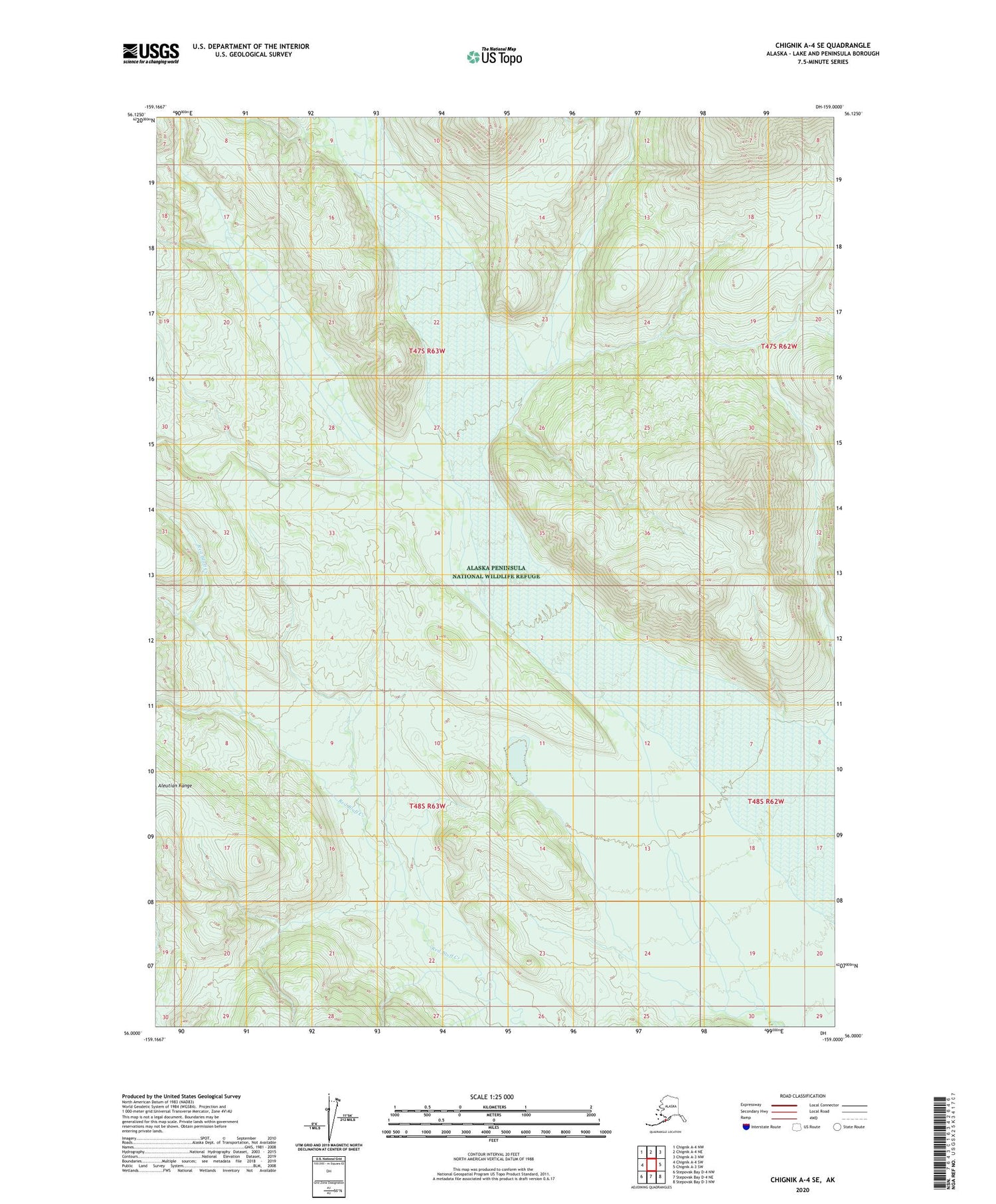 Chignik A-4 SE Alaska US Topo Map Image