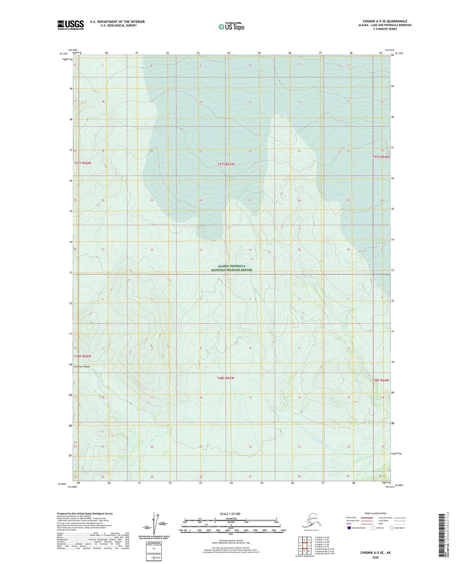 Chignik A-5 SE Alaska US Topo Map Image