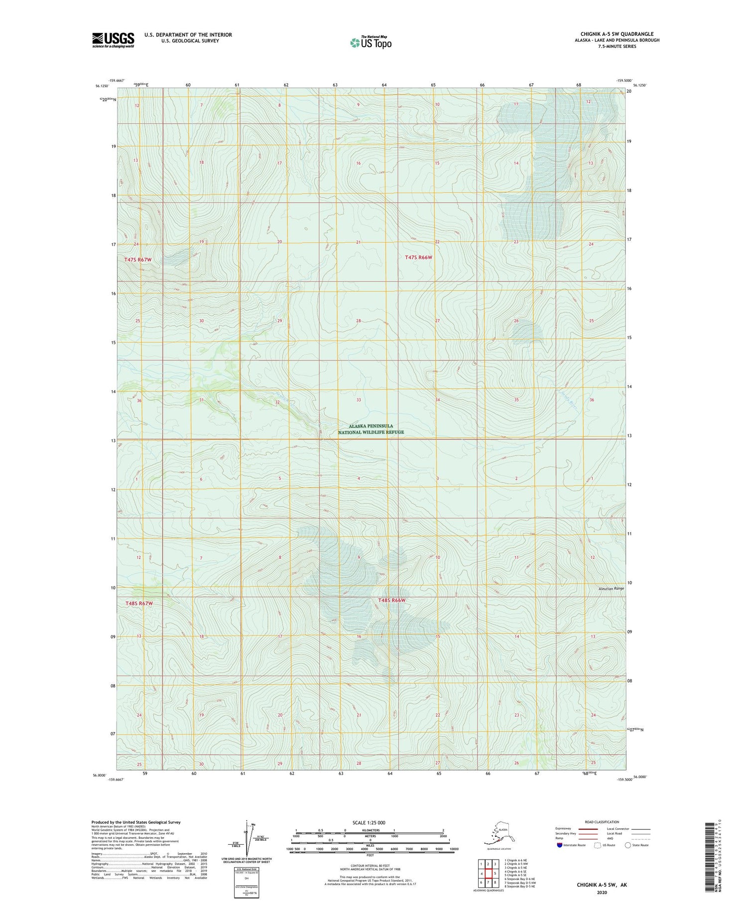 Chignik A-5 SW Alaska US Topo Map Image