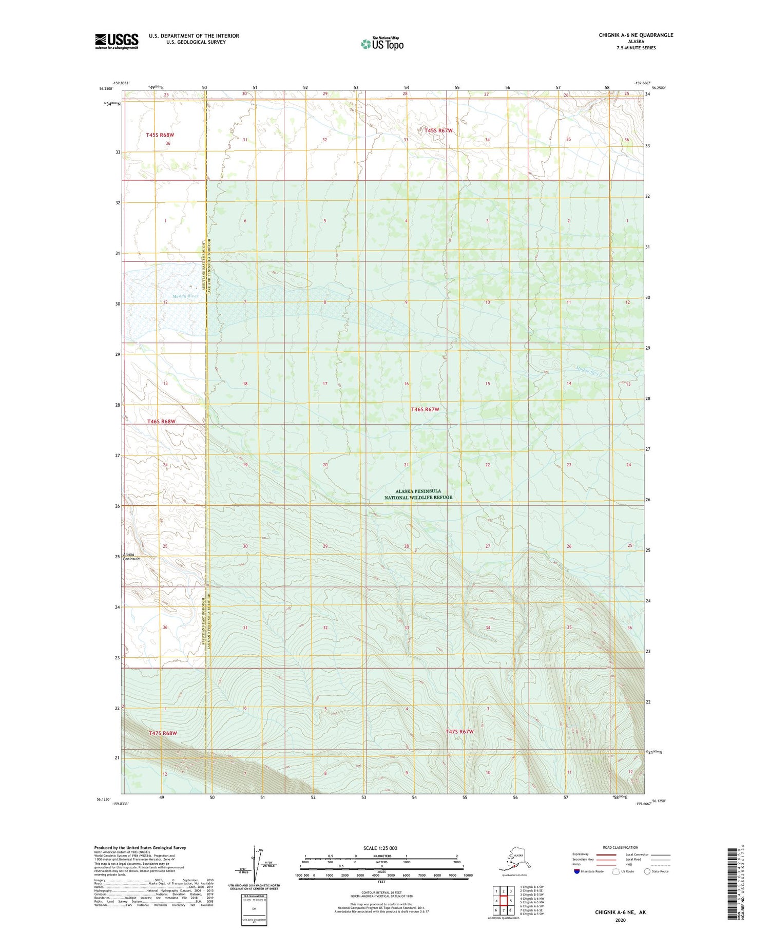 Chignik A-6 NE Alaska US Topo Map Image