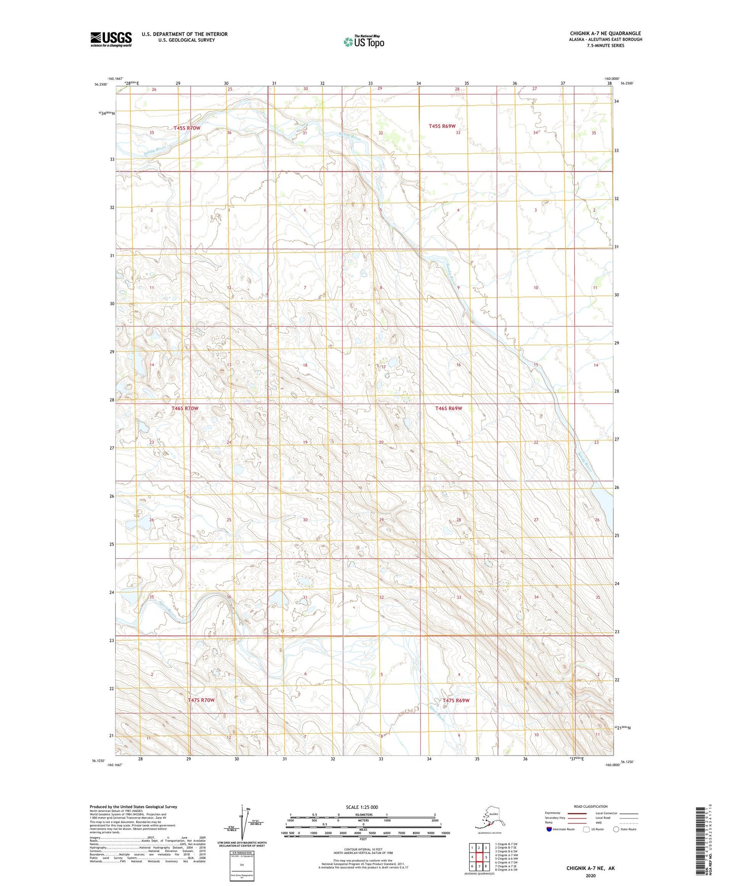 Chignik A-7 NE Alaska US Topo Map Image