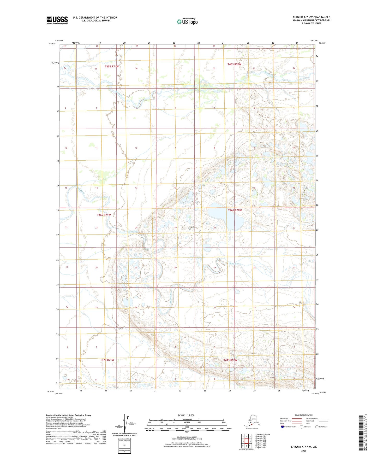 Chignik A-7 NW Alaska US Topo Map Image