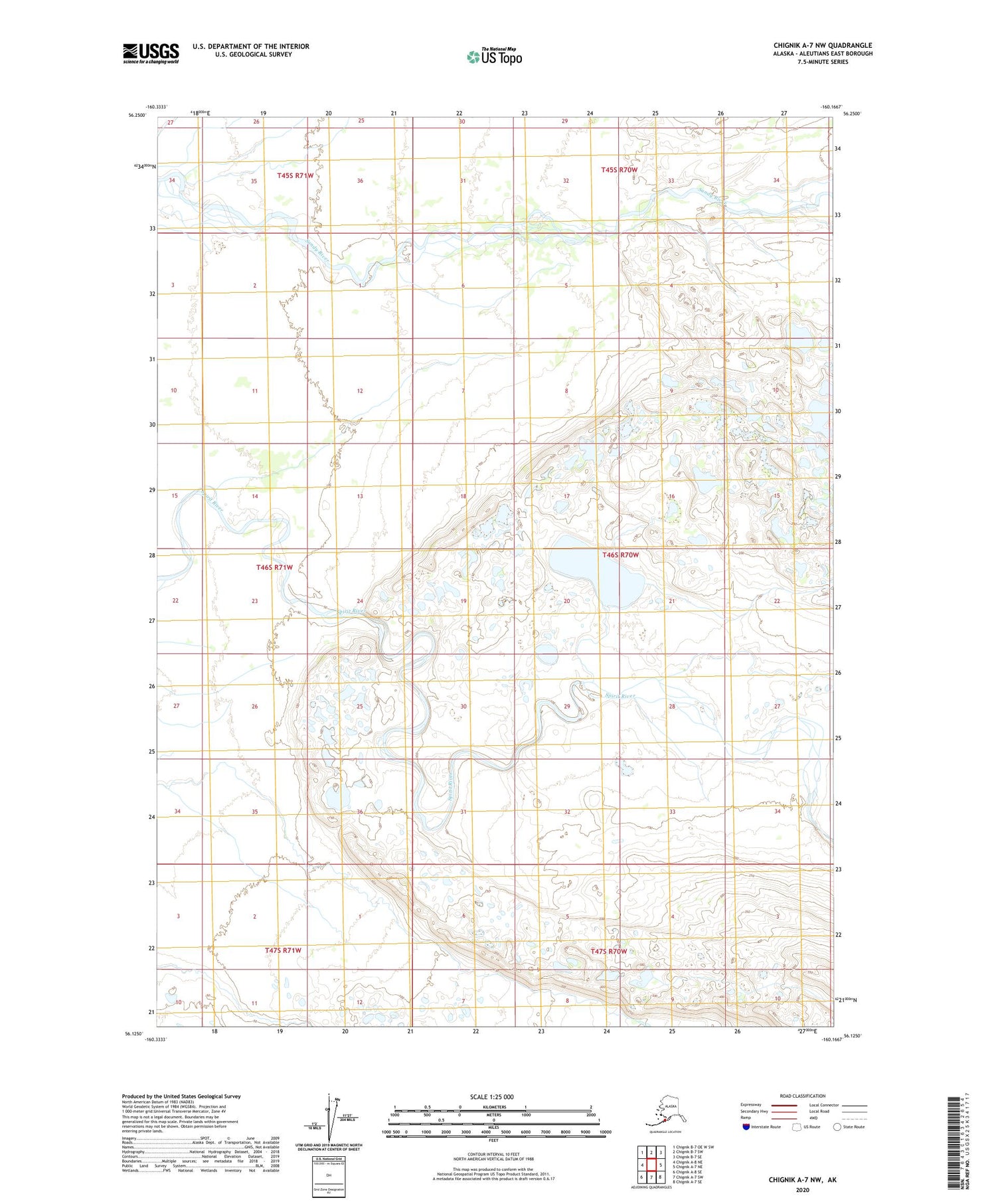 Chignik A-7 NW Alaska US Topo Map Image
