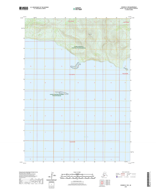 Chignik B-1 NW Alaska US Topo Map Image