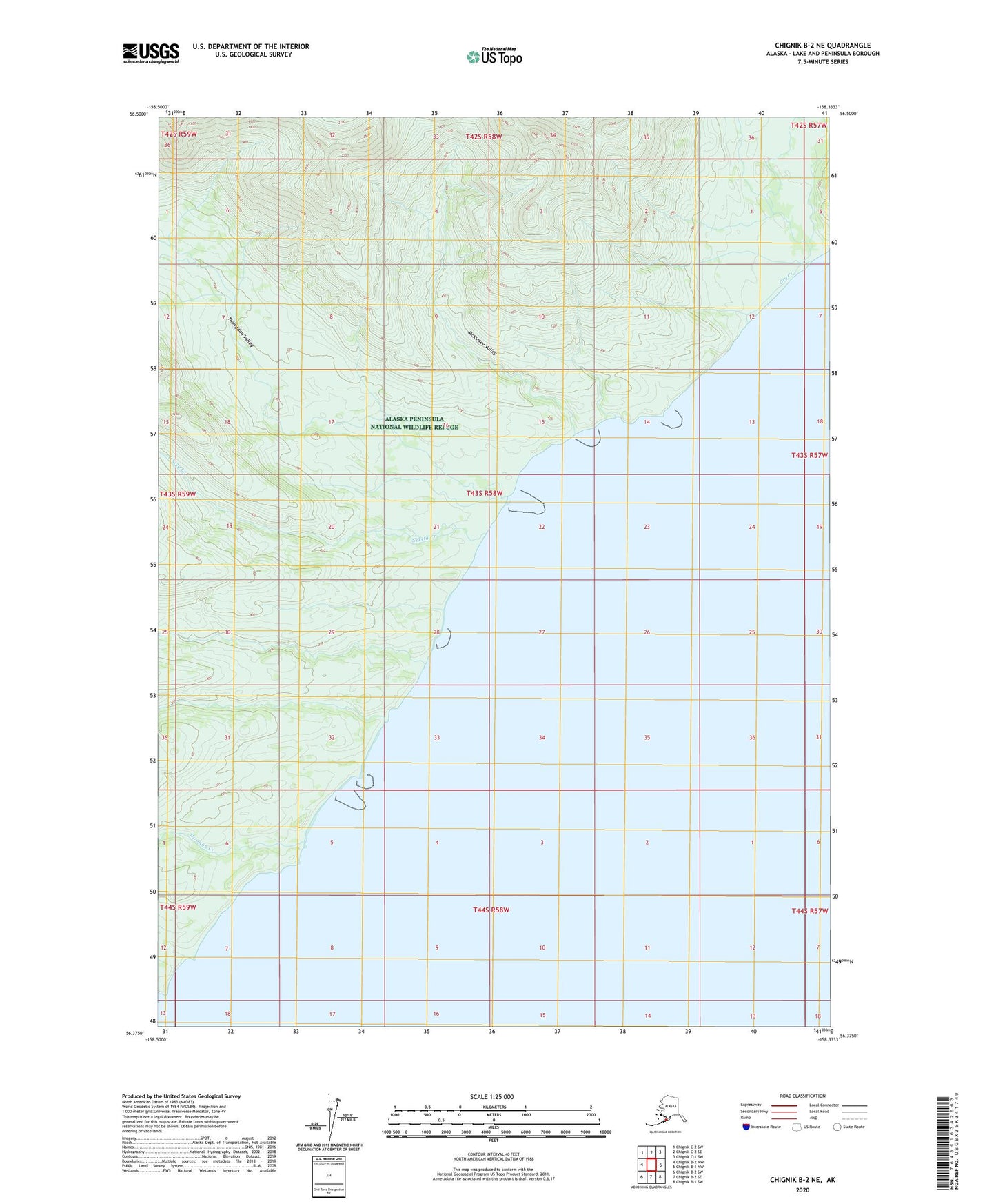 Chignik B-2 NE Alaska US Topo Map Image
