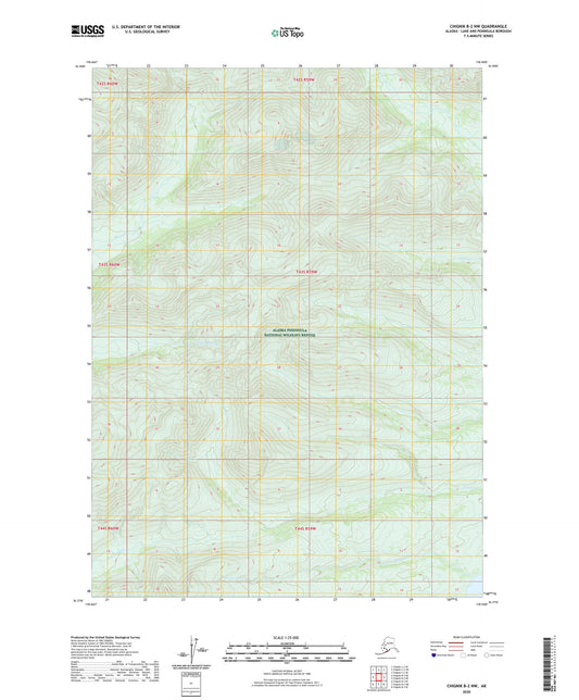 Chignik B-2 NW Alaska US Topo Map Image