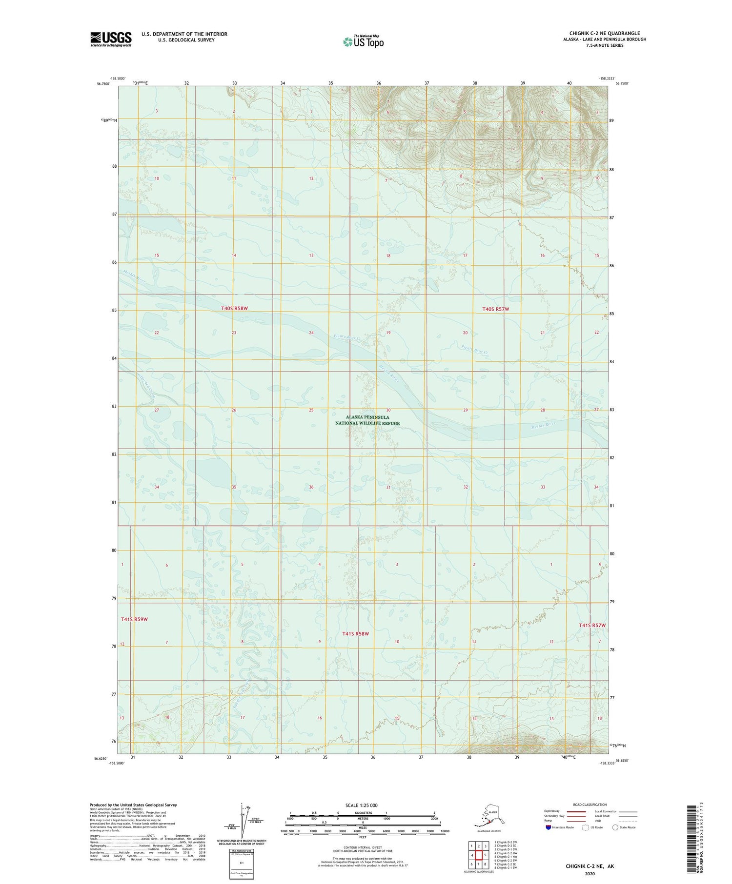 Chignik C-2 NE Alaska US Topo Map Image