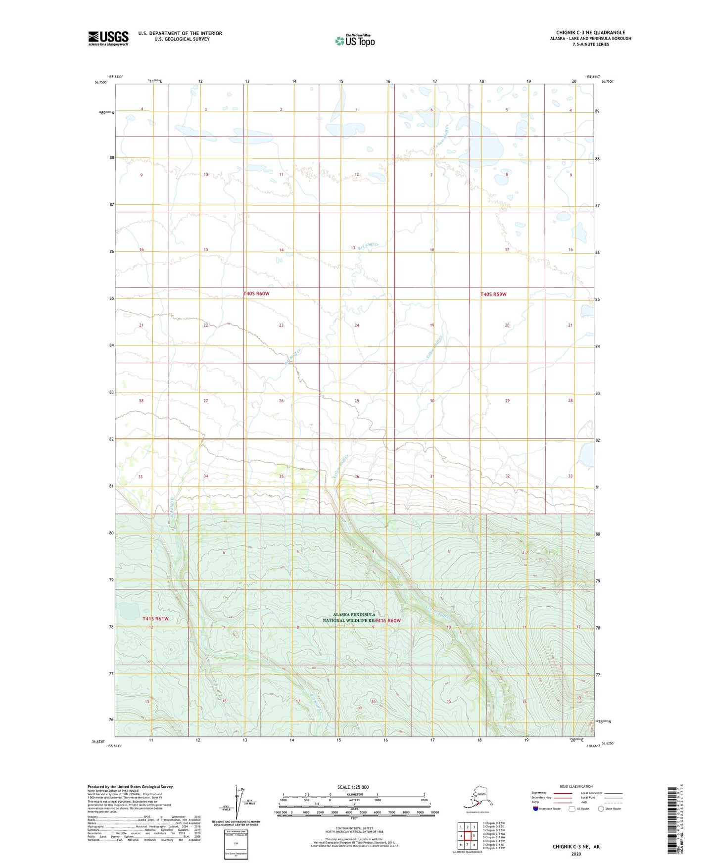 Chignik C-3 NE Alaska US Topo Map Image