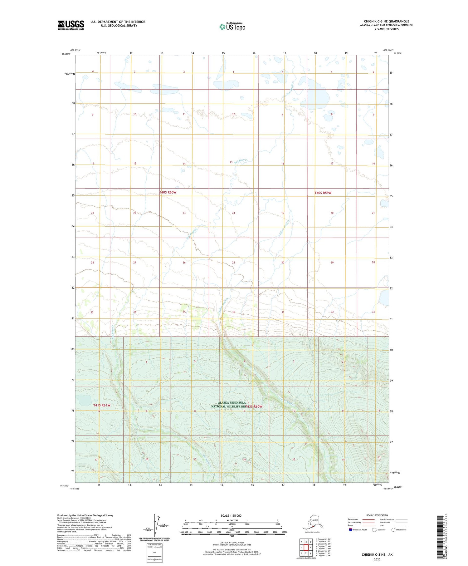 Chignik C-3 NE Alaska US Topo Map Image