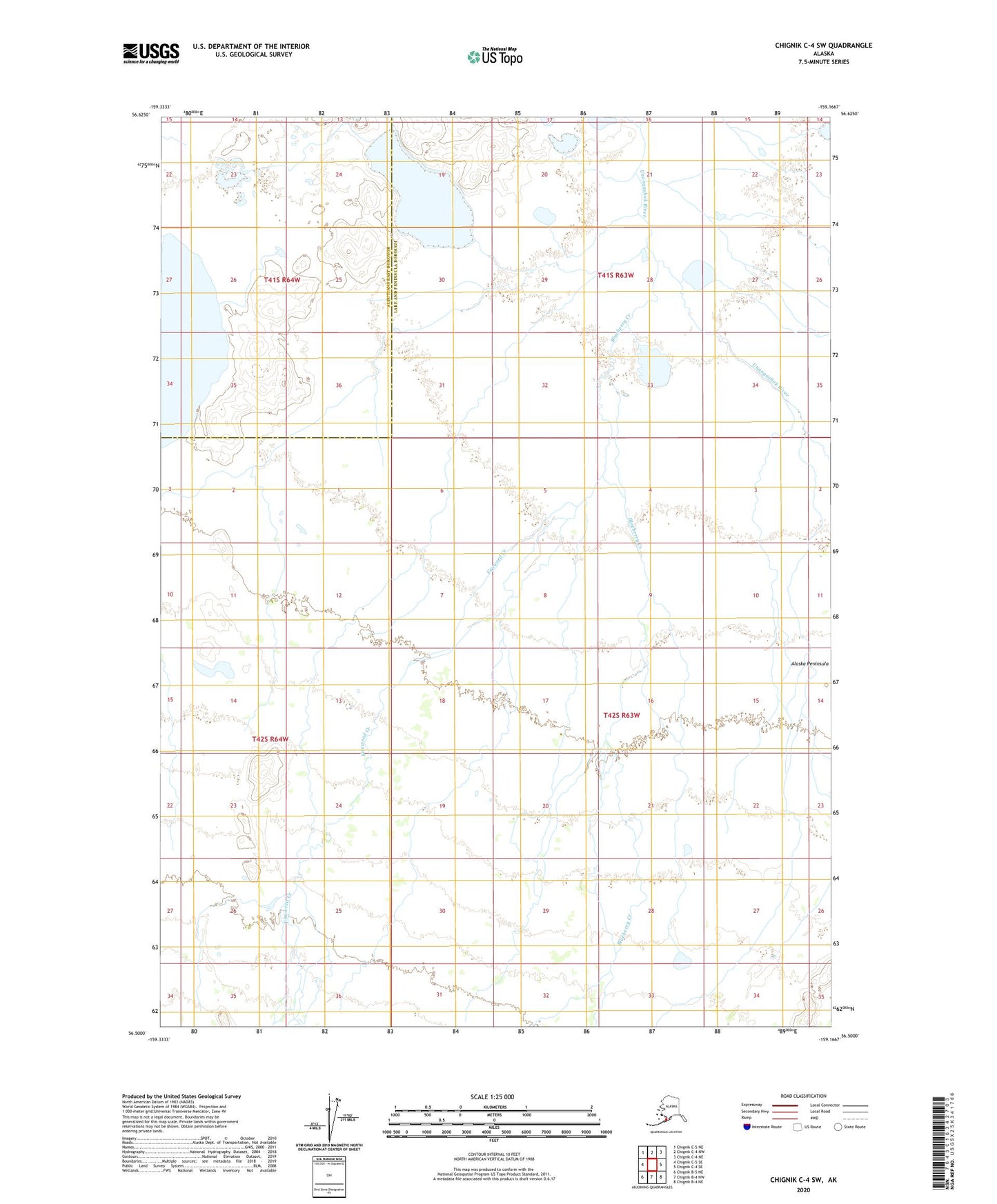Chignik C-4 SW Alaska US Topo Map Image