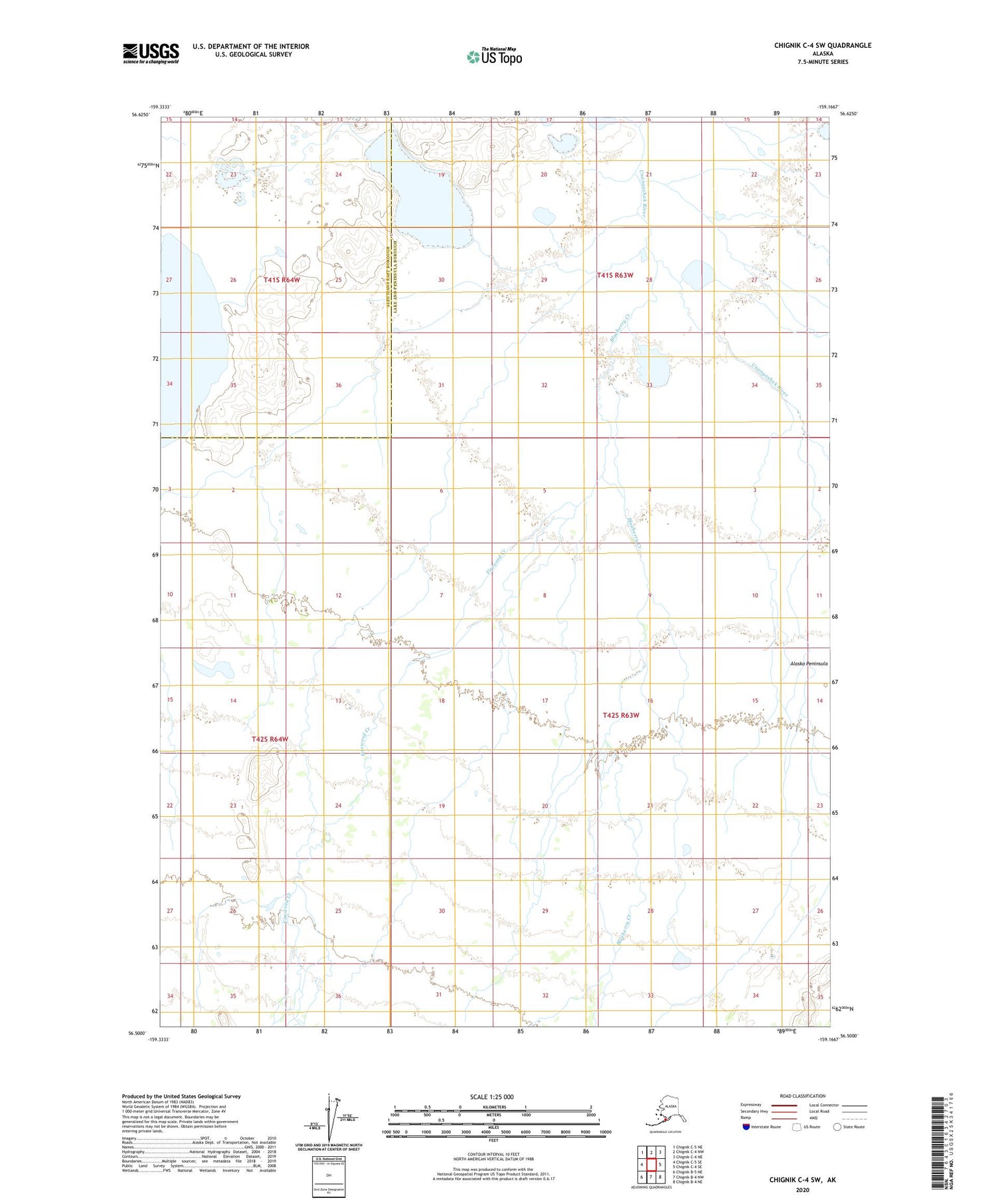 Chignik C-4 SW Alaska US Topo Map Image