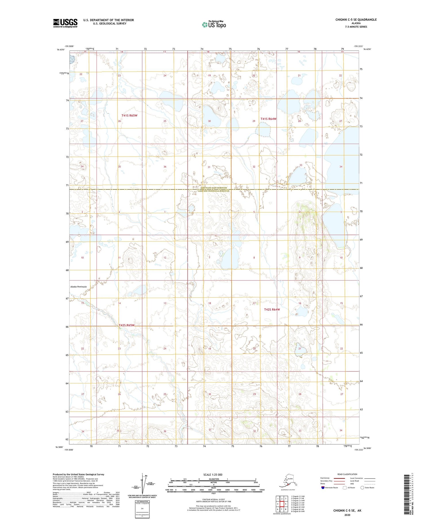 Chignik C-5 SE Alaska US Topo Map Image