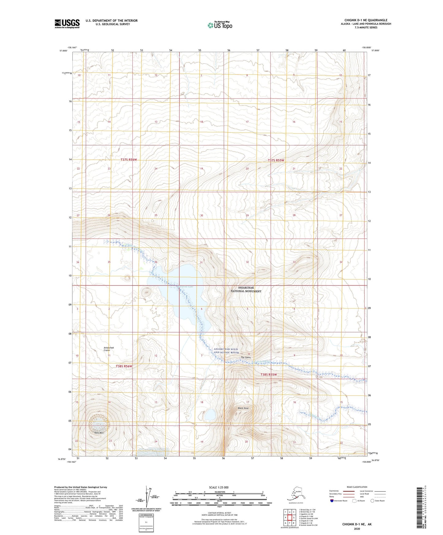 Chignik D-1 NE Alaska US Topo Map Image