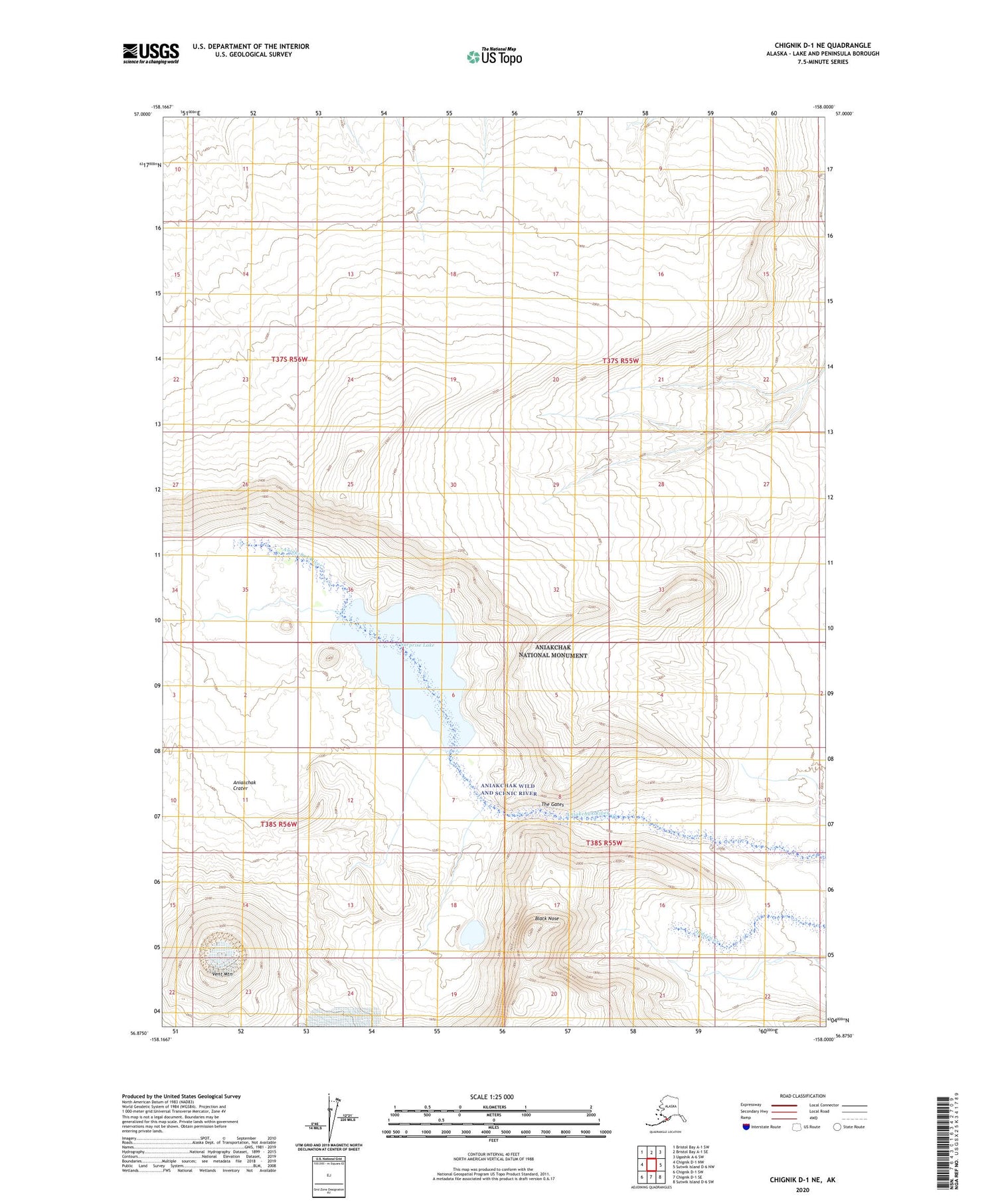 Chignik D-1 NE Alaska US Topo Map Image