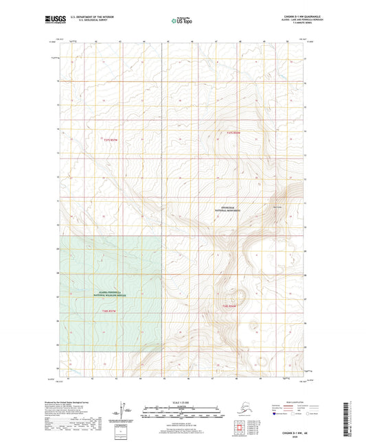 Chignik D-1 NW Alaska US Topo Map Image