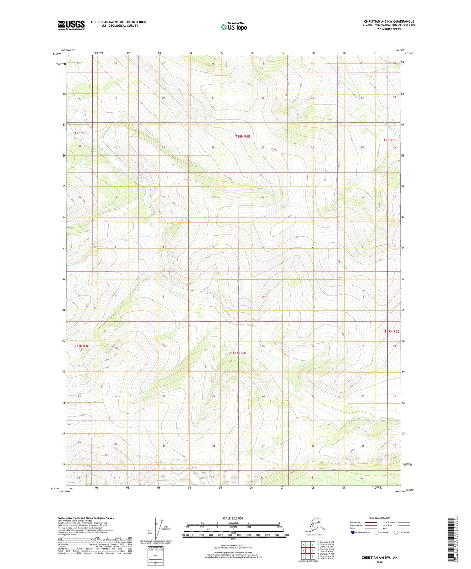 Christian A-6 NW Alaska US Topo Map Image