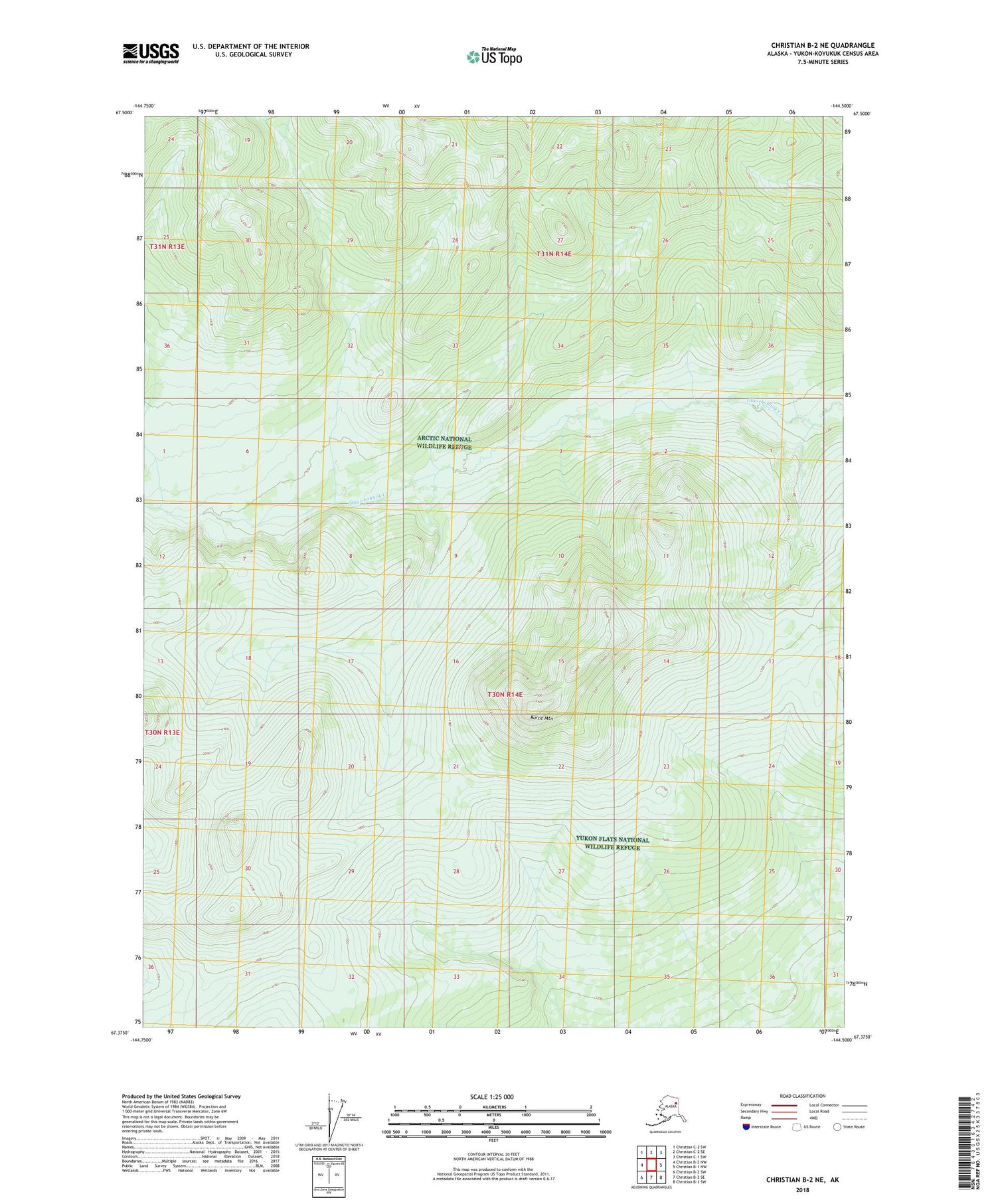Christian B-2 NE Alaska US Topo Map Image