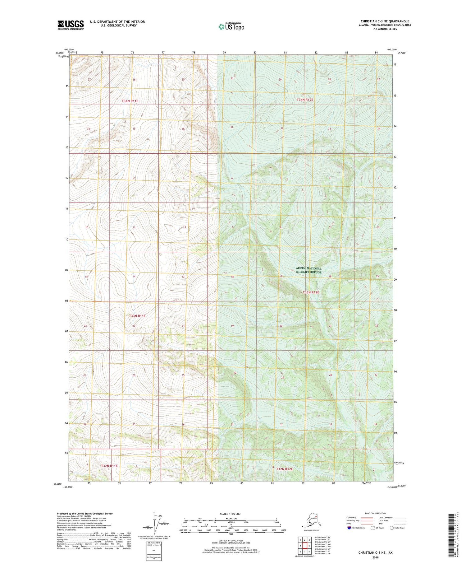 Christian C-3 NE Alaska US Topo Map Image