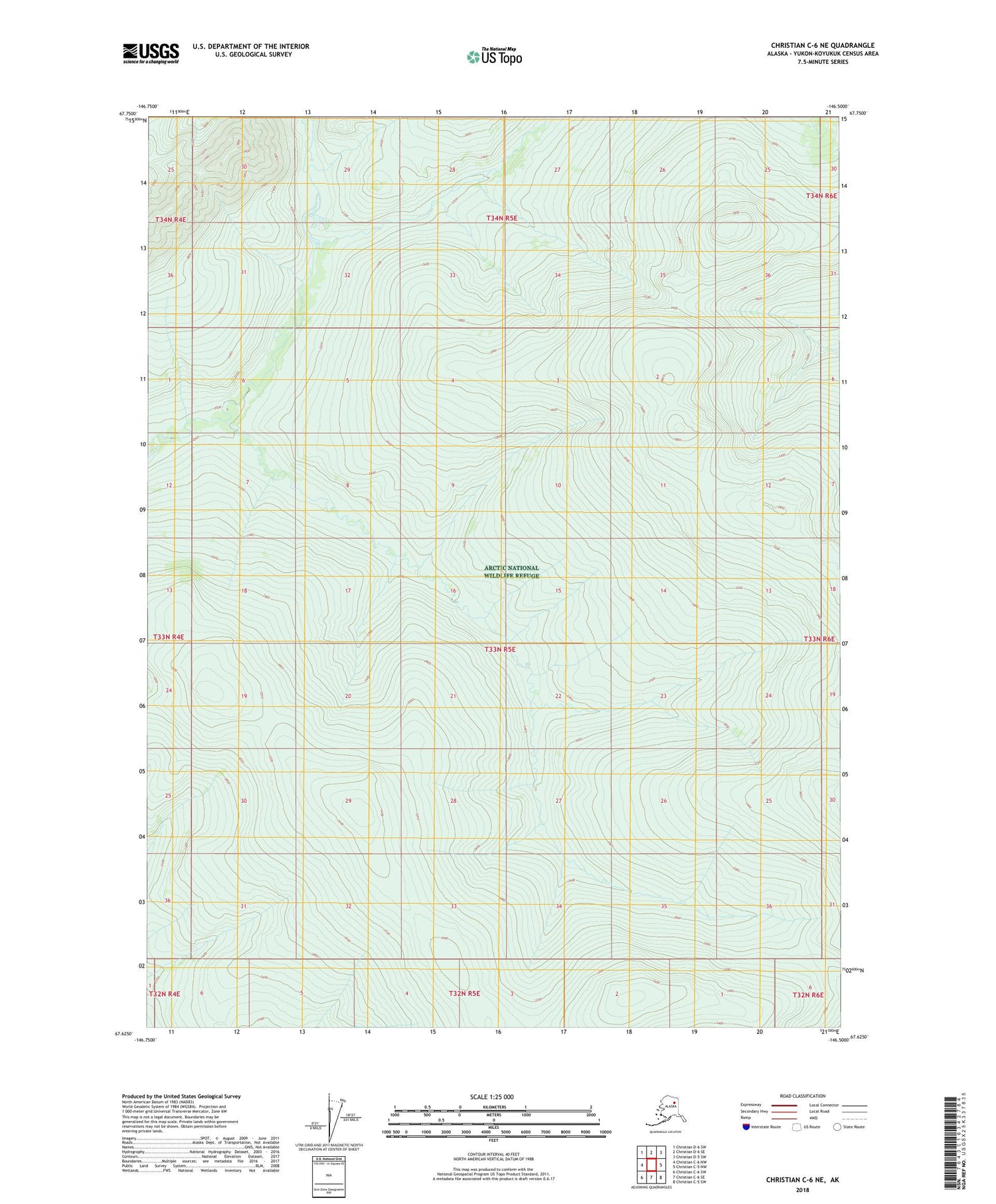 Christian C-6 NE Alaska US Topo Map Image