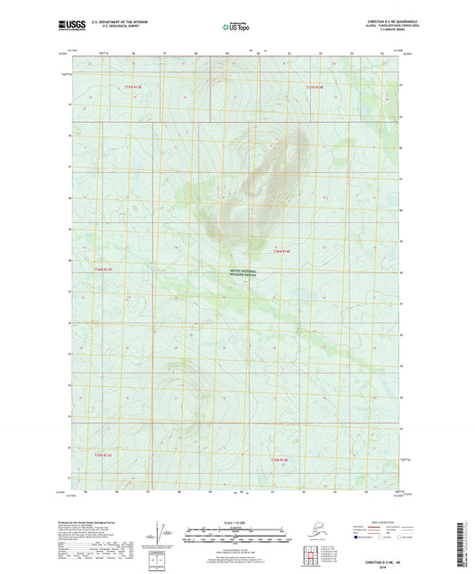 Christian D-2 NE Alaska US Topo Map Image