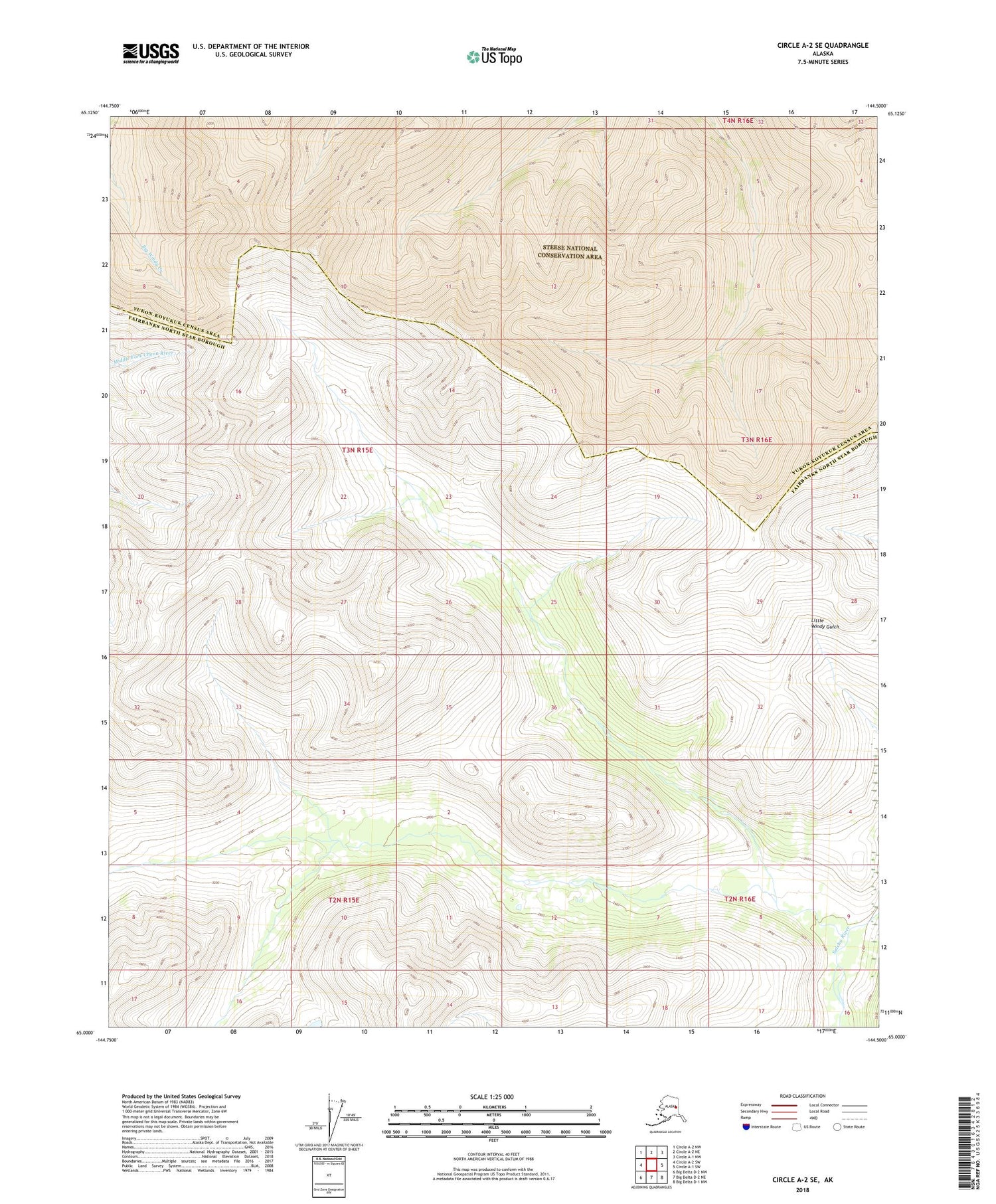 Circle A-2 SE Alaska US Topo Map Image