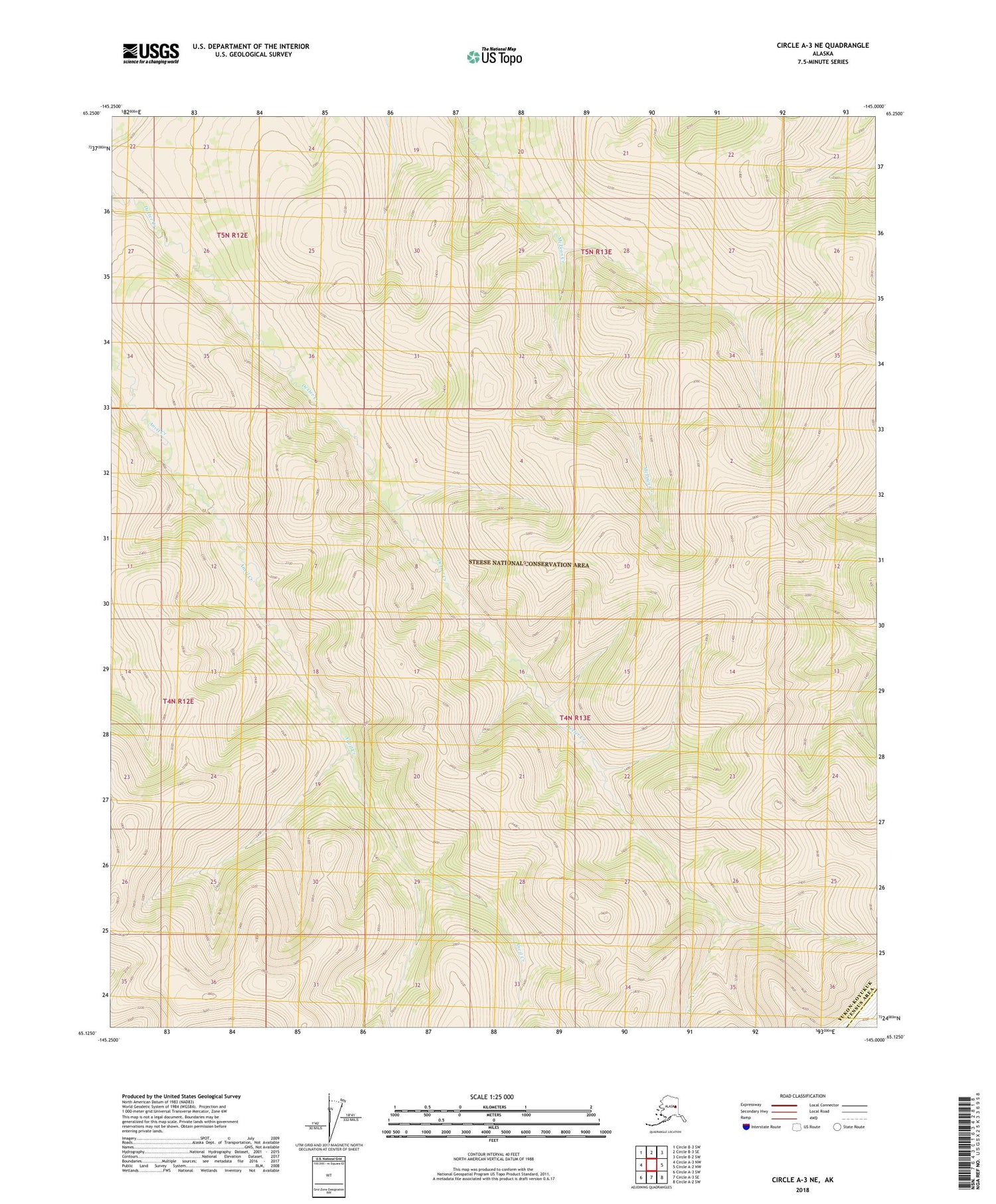 Circle A-3 NE Alaska US Topo Map Image