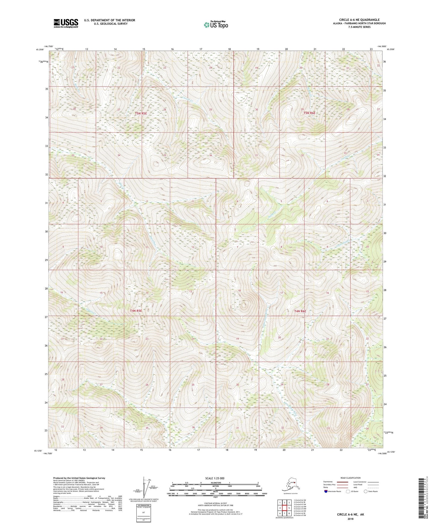 Circle A-6 NE Alaska US Topo Map Image