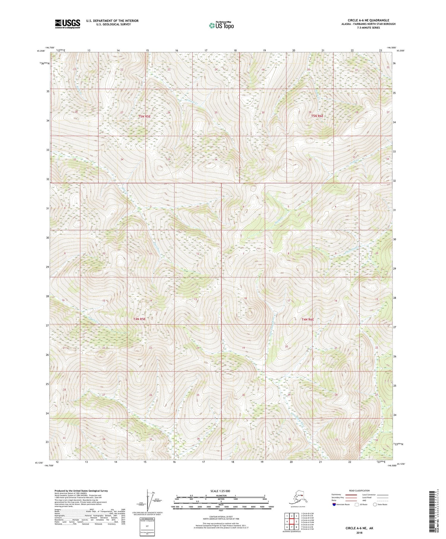 Circle A-6 NE Alaska US Topo Map Image