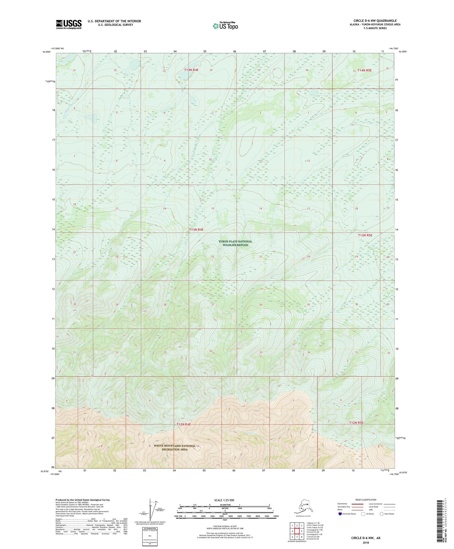 Circle D-6 NW Alaska US Topo Map Image
