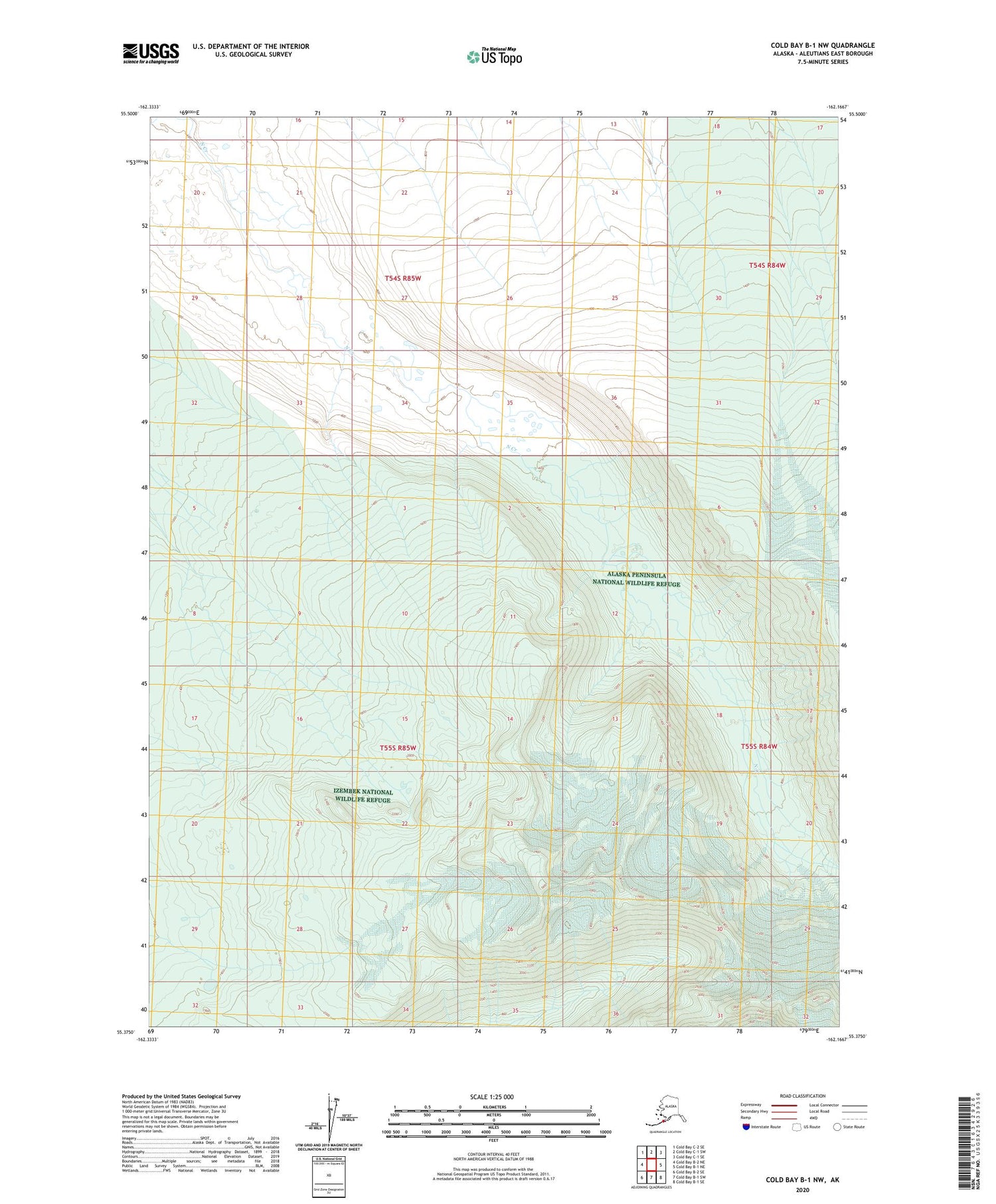 Cold Bay B-1 NW Alaska US Topo Map Image