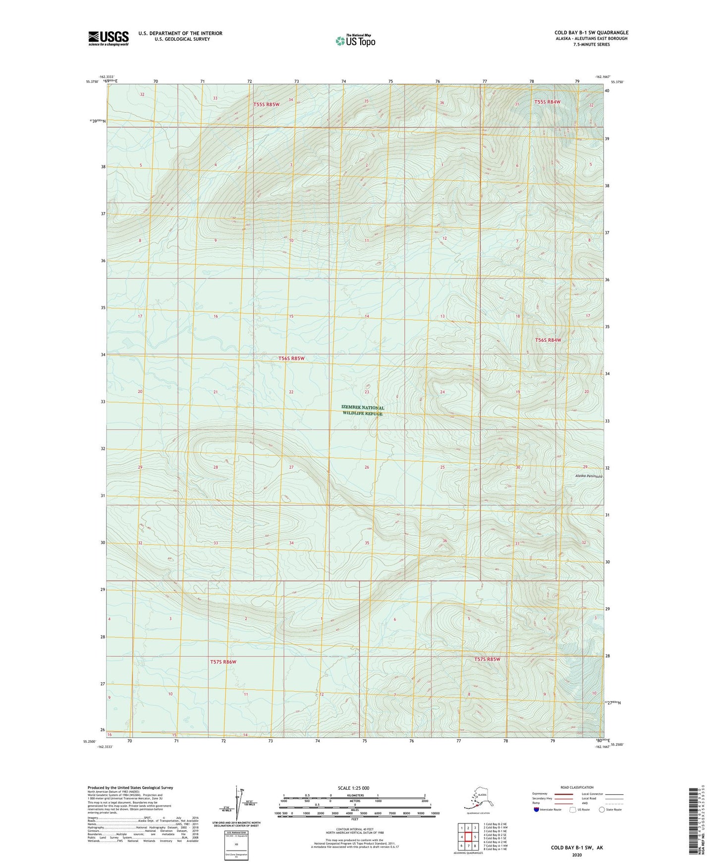 Cold Bay B-1 SW Alaska US Topo Map Image