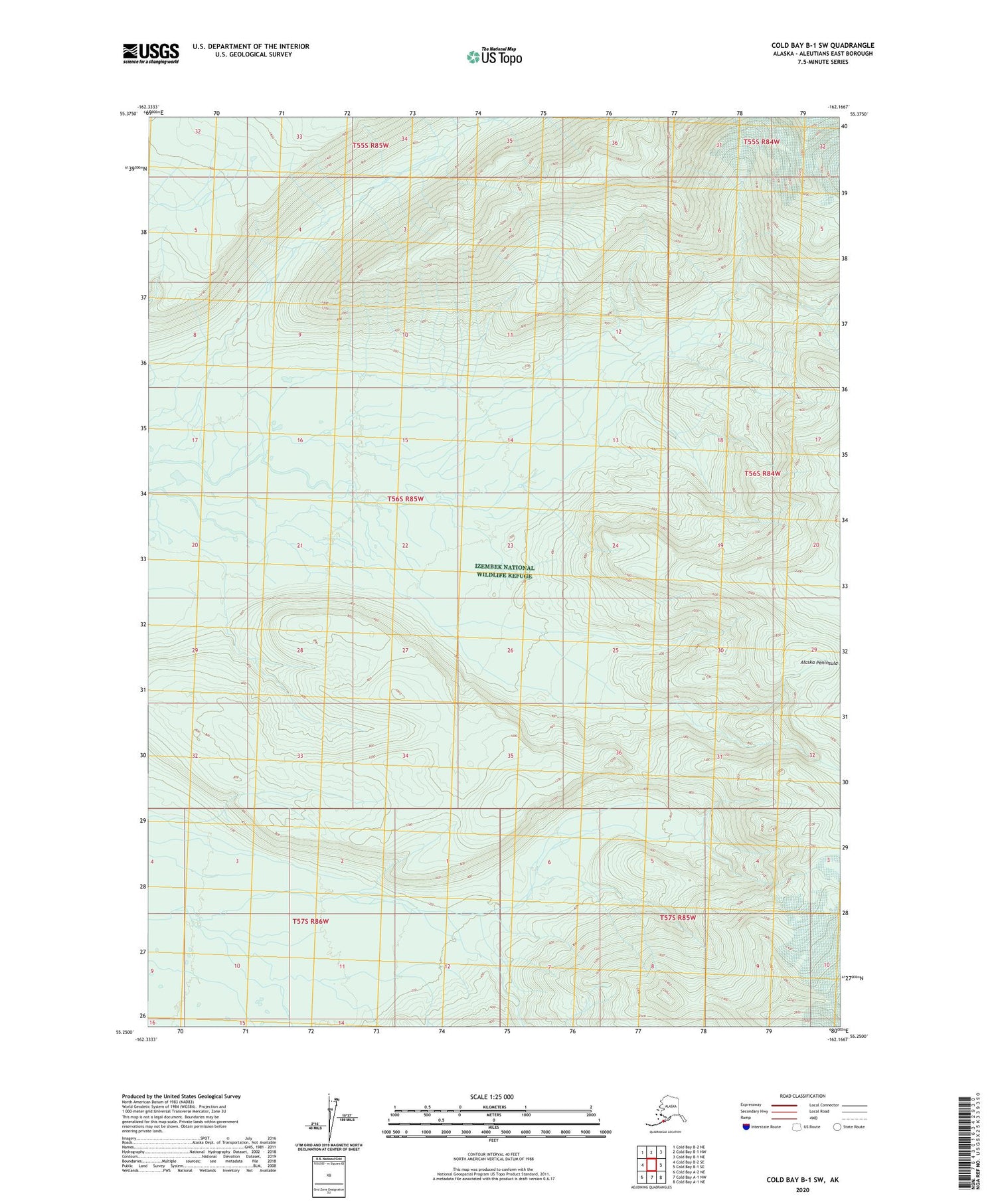Cold Bay B-1 SW Alaska US Topo Map Image