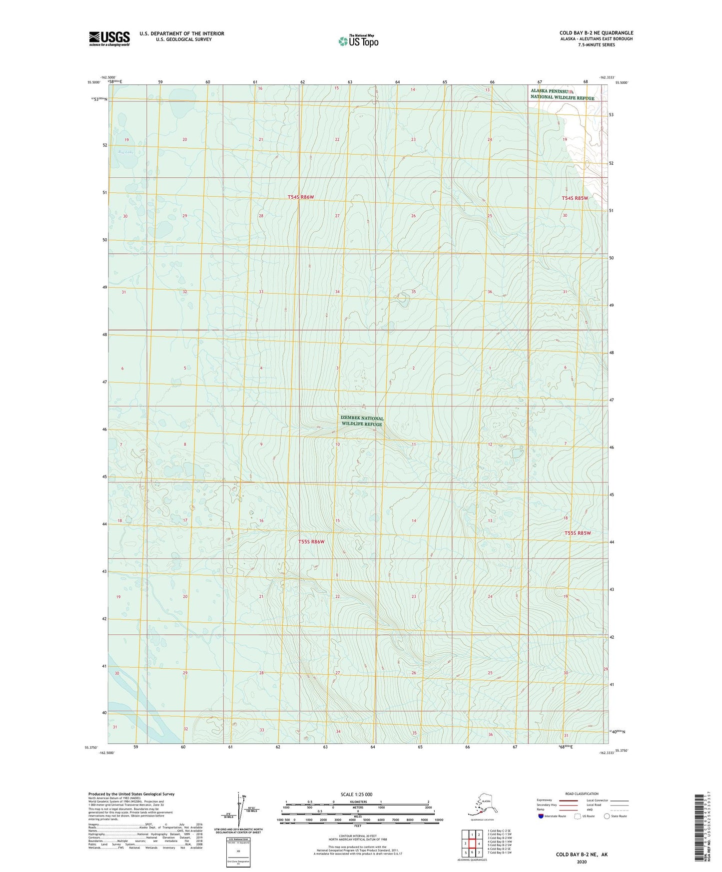 Cold Bay B-2 NE Alaska US Topo Map Image