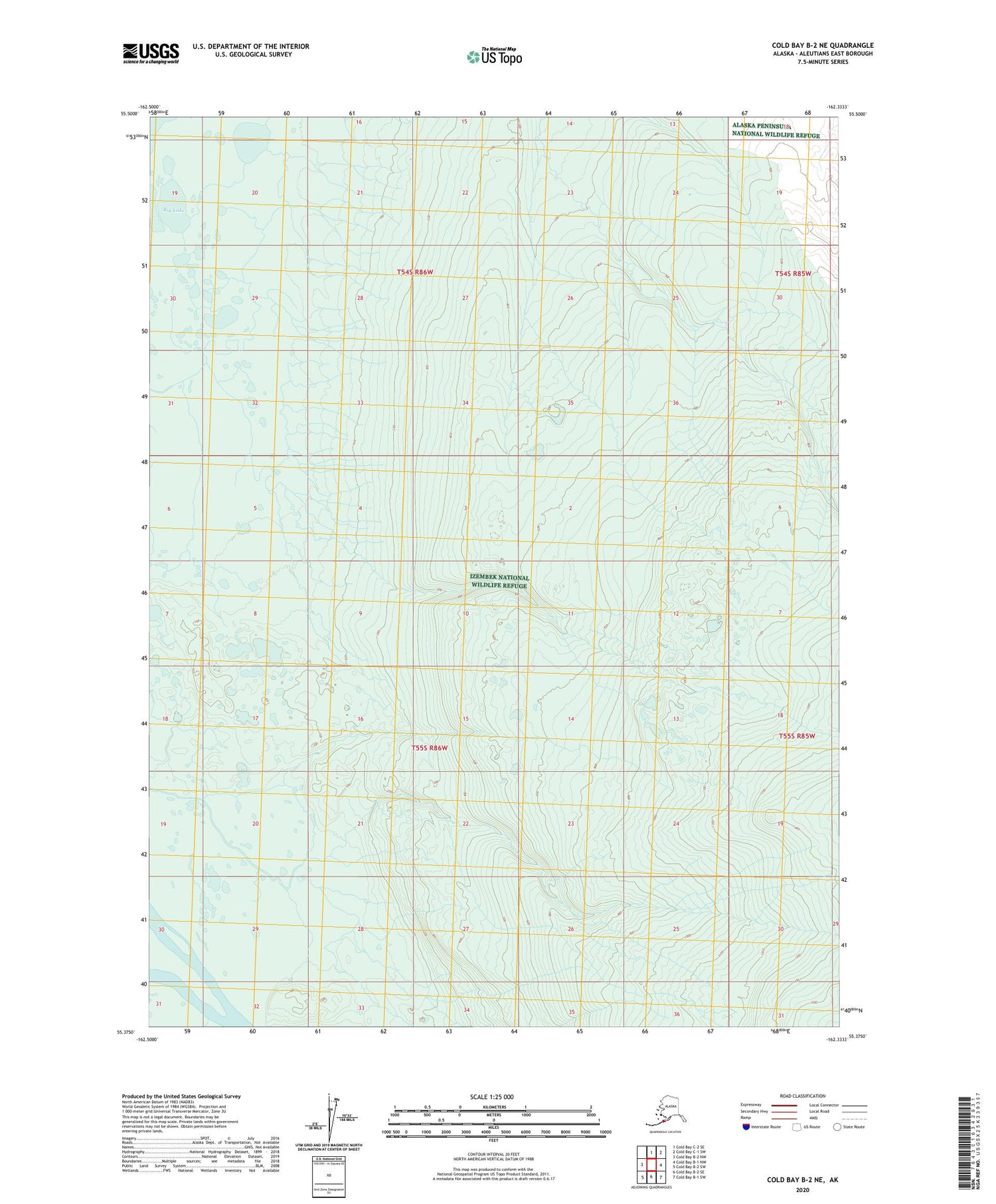 Cold Bay B-2 NE Alaska US Topo Map Image