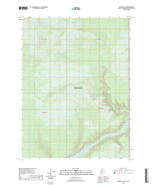 Coleen B-1 NE Alaska US Topo Map Image
