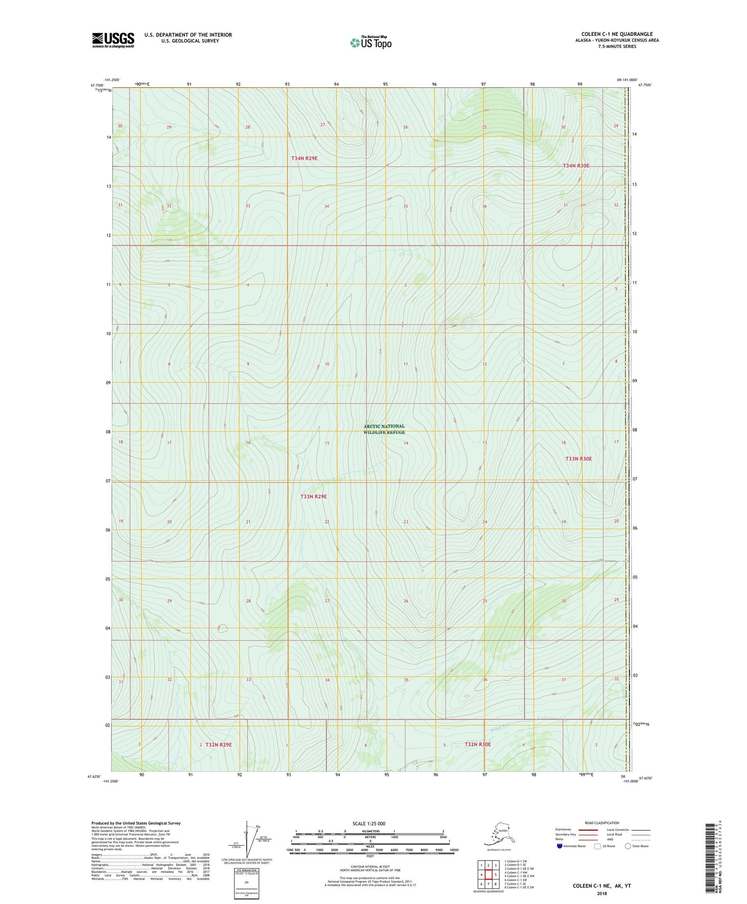 Coleen C-1 NE Alaska US Topo Map Image
