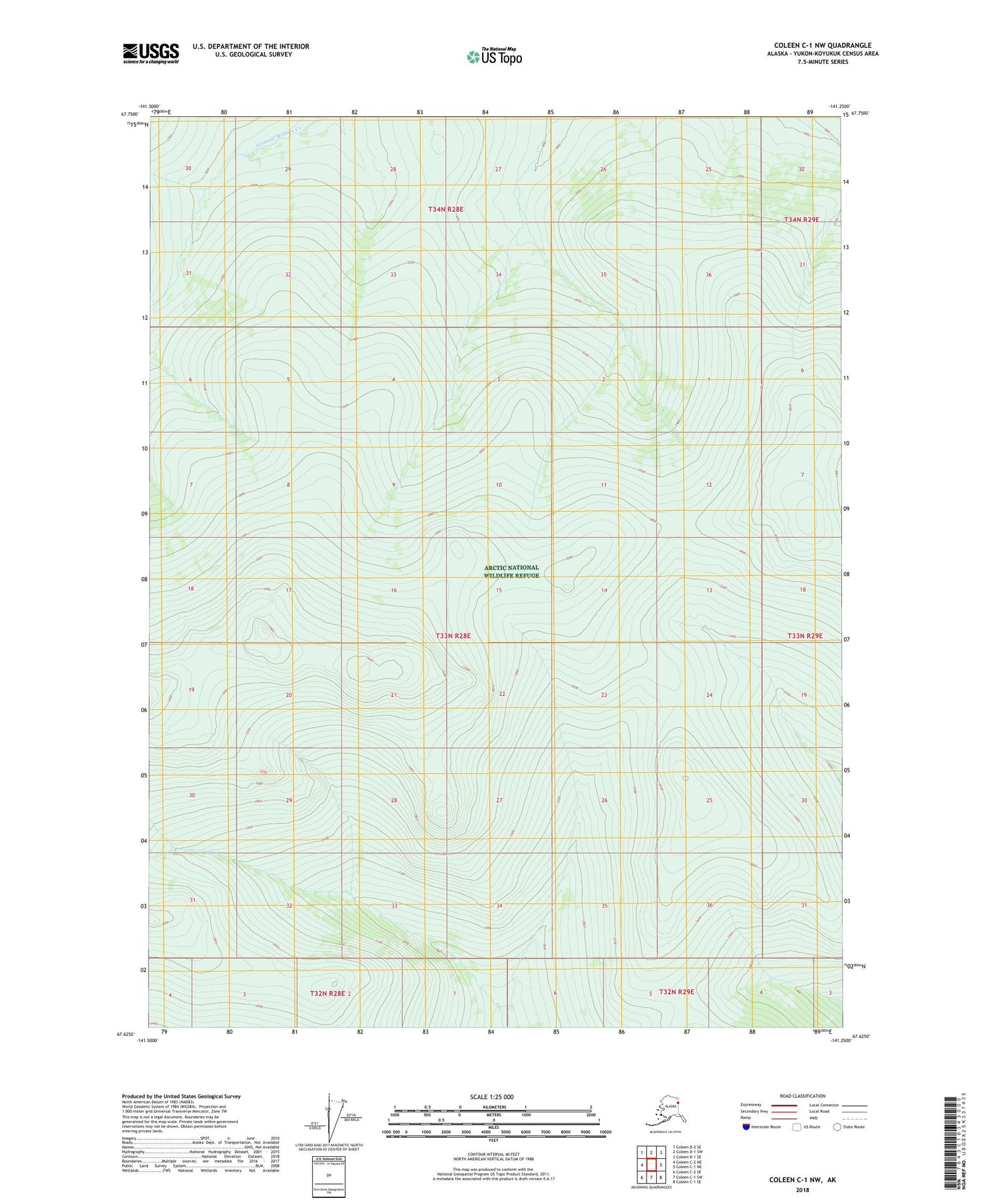 Coleen C-1 NW Alaska US Topo Map Image