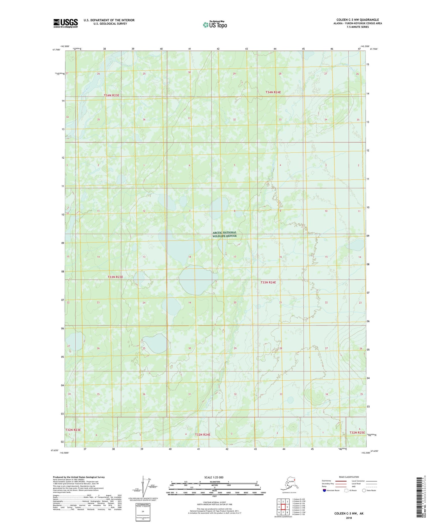 Coleen C-3 NW Alaska US Topo Map Image