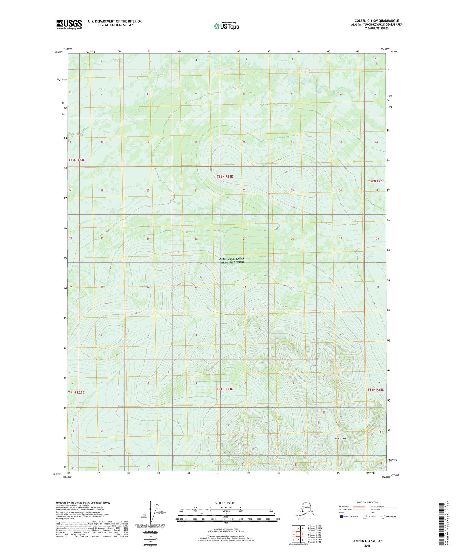 Coleen C-3 SW Alaska US Topo Map Image