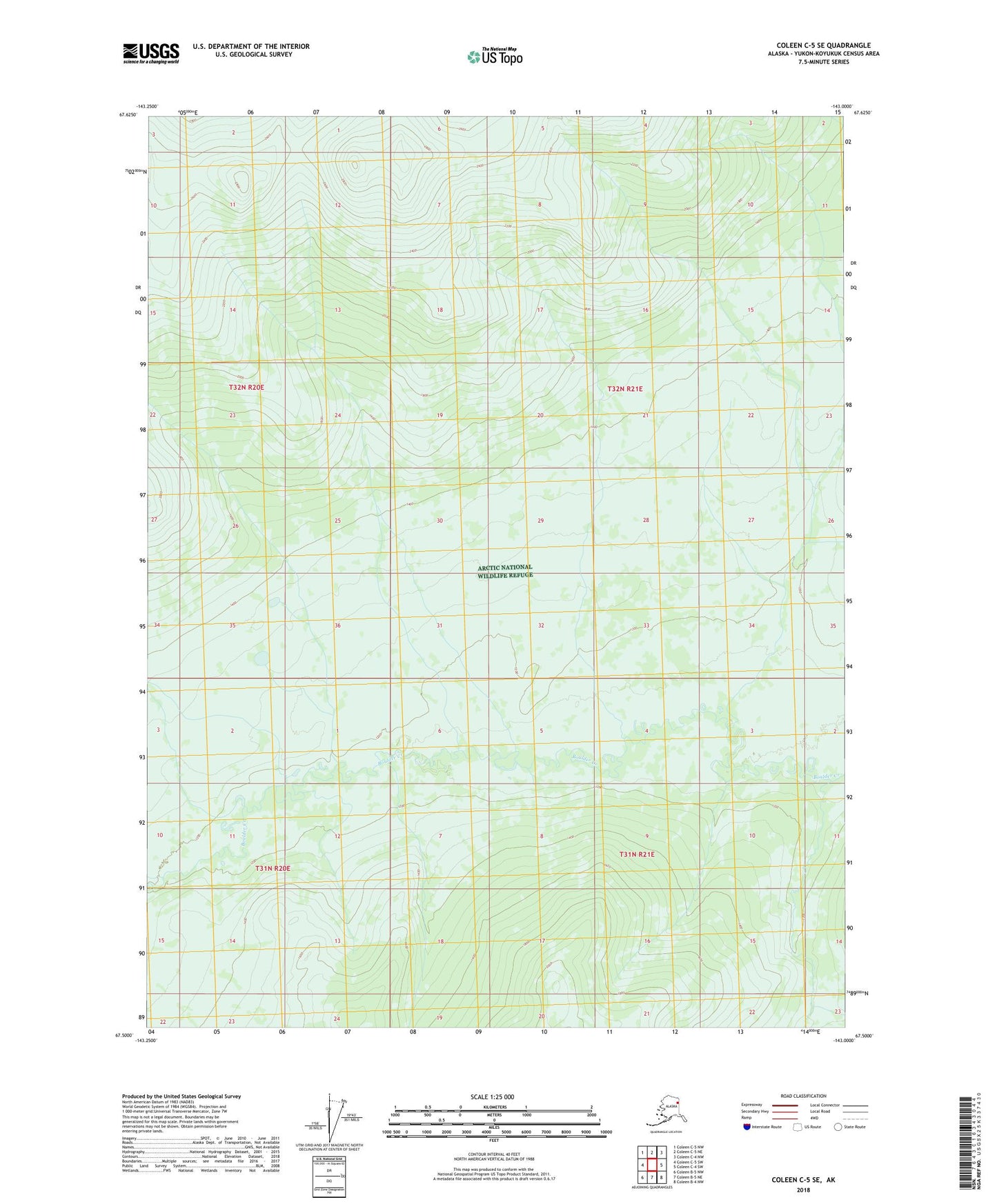 Coleen C-5 SE Alaska US Topo Map Image