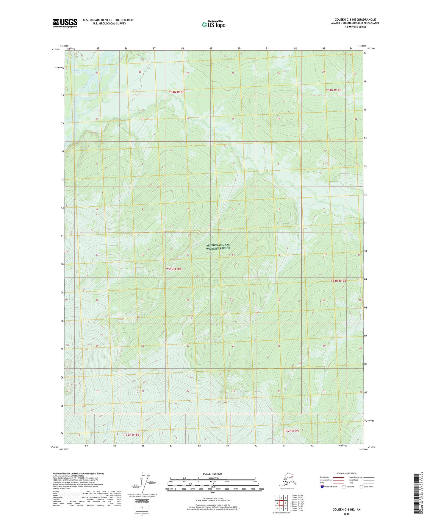 Coleen C-6 NE Alaska US Topo Map Image