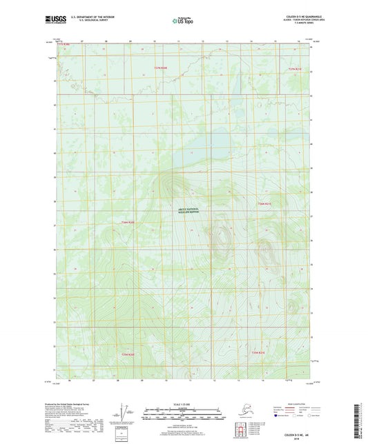 Coleen D-5 NE Alaska US Topo Map Image