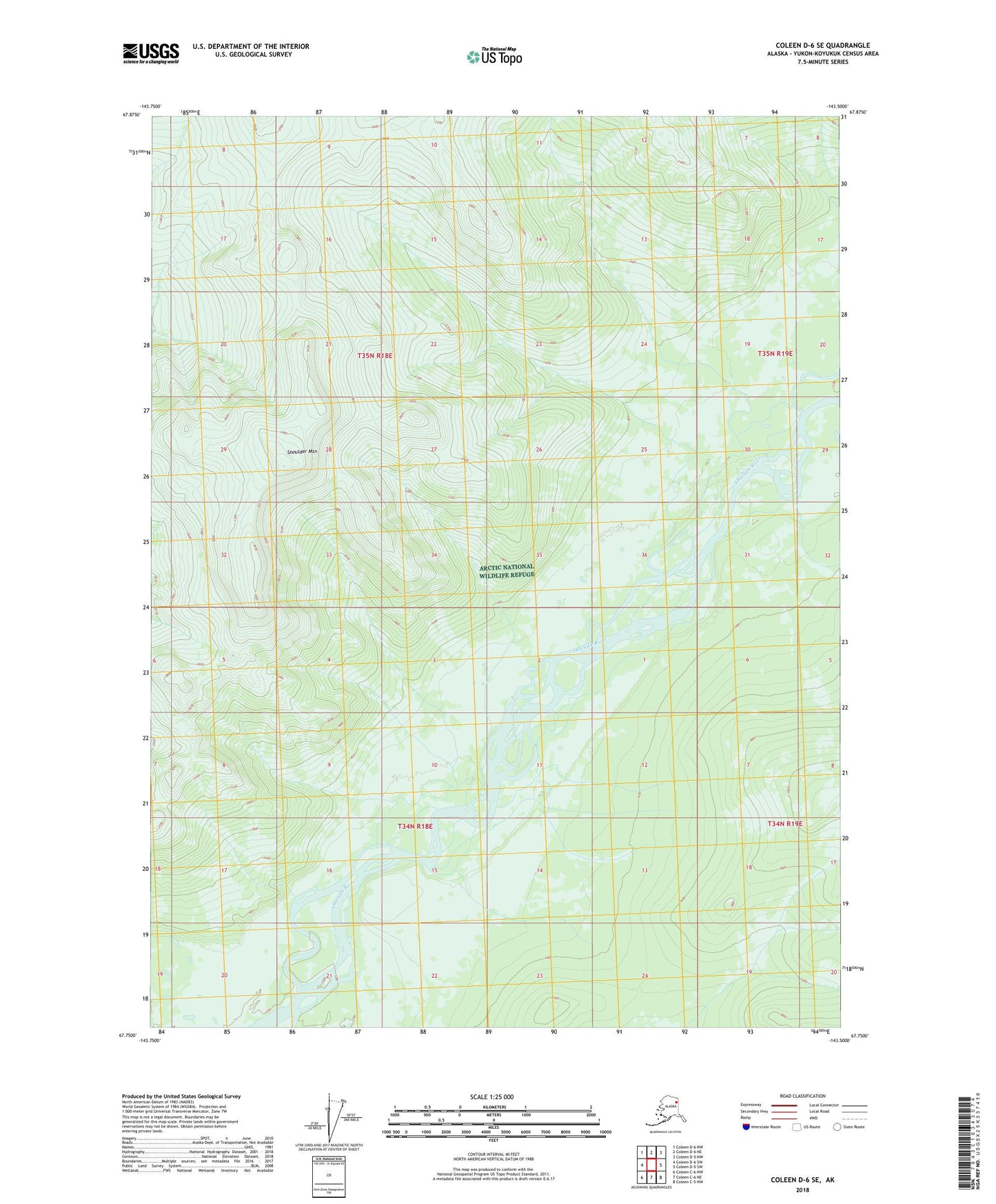 Coleen D-6 SE Alaska US Topo Map Image