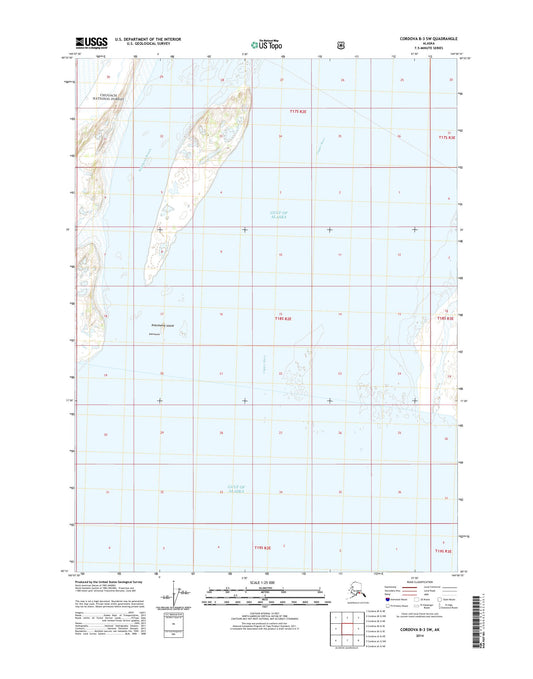 Cordova B-3 SW Alaska US Topo Map Image