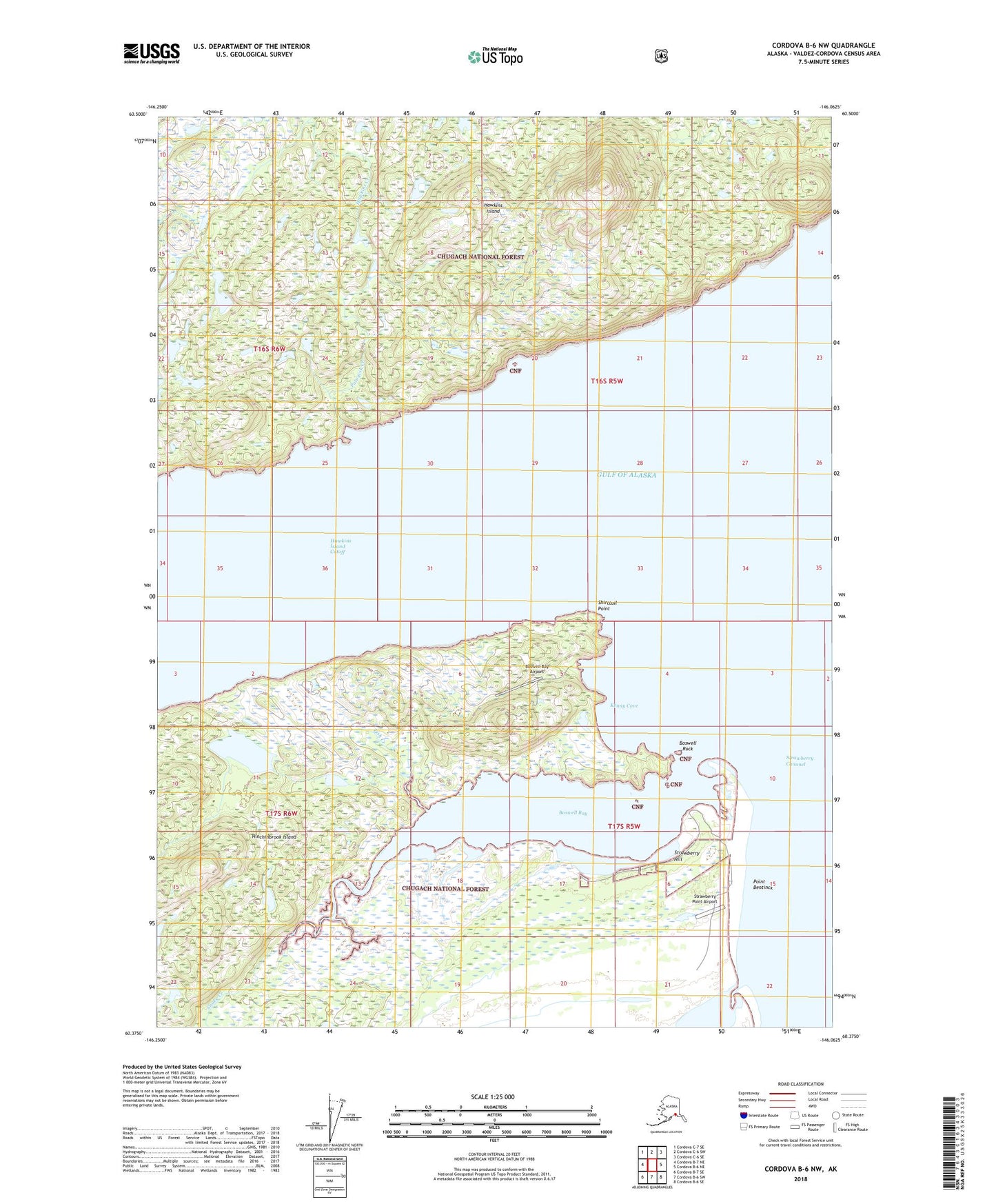 Cordova B-6 NW Alaska US Topo Map Image