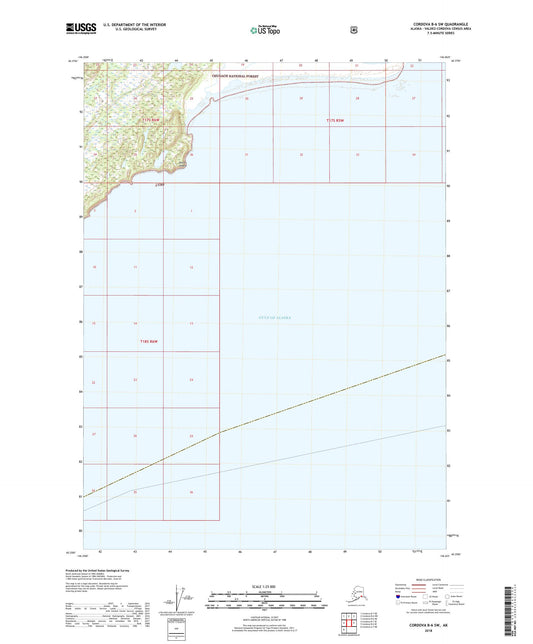 Cordova B-6 SW Alaska US Topo Map Image
