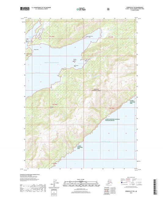 Cordova B-7 SW Alaska US Topo Map Image