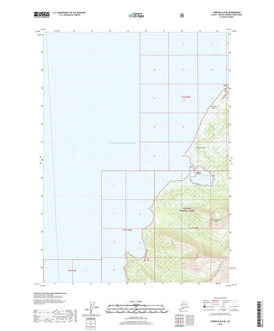 Cordova B-8 NE Alaska US Topo Map Image